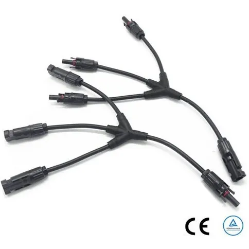 Zlučovacie konektory MC4 1x3 s kabelom - pár