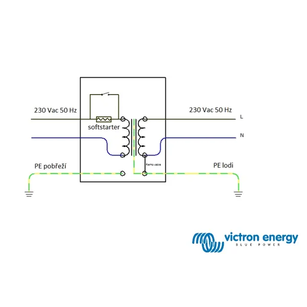 Oddeľovací transformátor Victron 7000 W, vstup 230 V, výstup 230 V